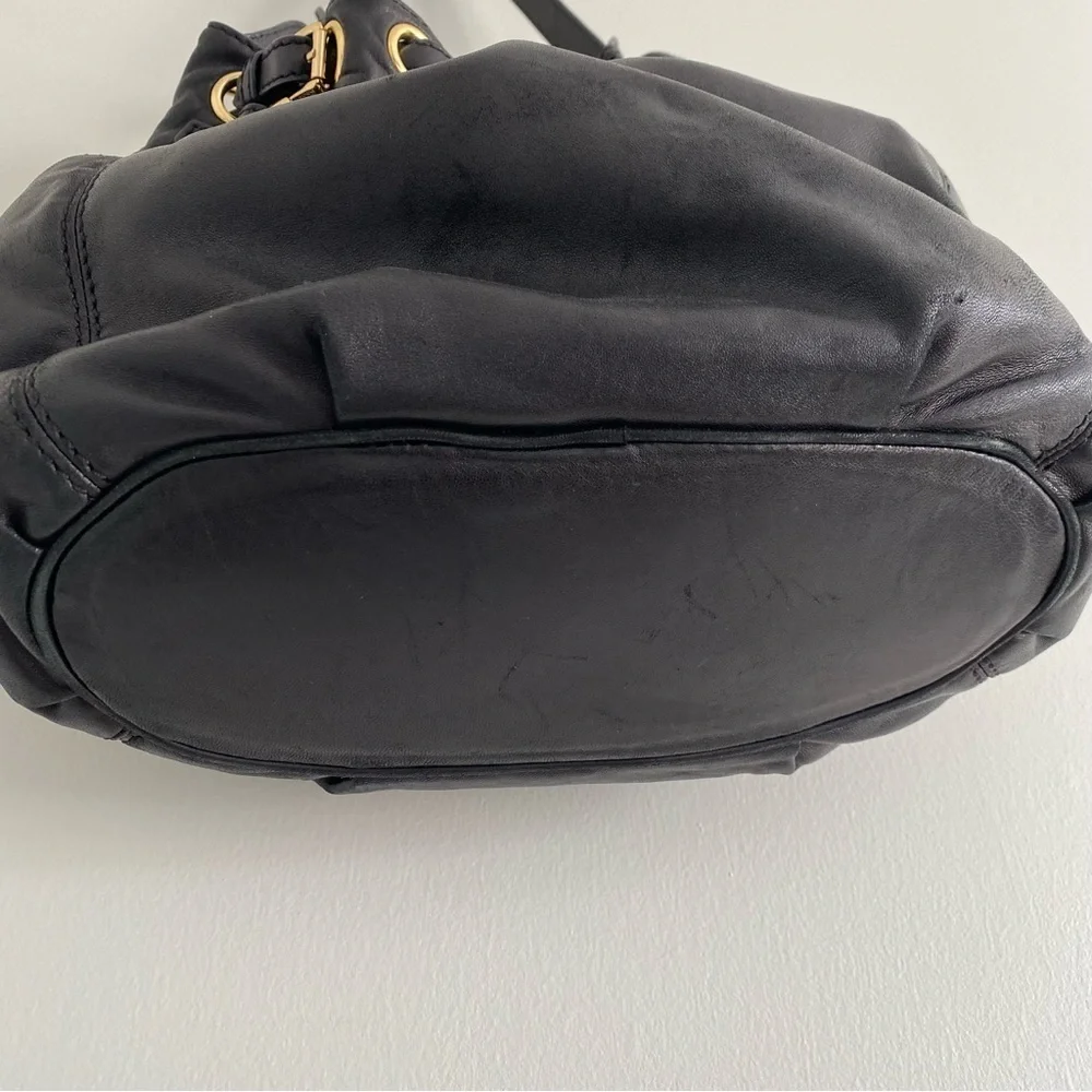 Michael Kors Black Soft Leather, Gold Hardware Shoulder Bag